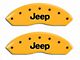 MGP Brake Caliper Covers with Jeep Logo; Yellow; Front and Rear (07-18 Jeep Wrangler JK)