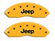 MGP Brake Caliper Covers with Jeep Logo; Yellow; Front Only (97-06 Jeep Wrangler TJ)