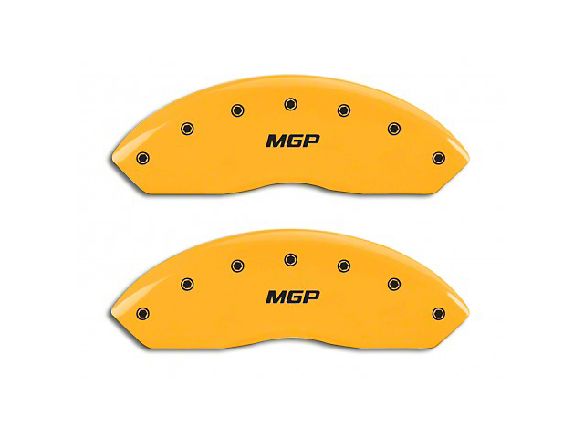 MGP Yellow Caliper Covers with MGP Logo; Front and Rear (03-06 Jeep Wrangler TJ w/ Rear Disc Brakes)