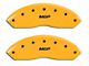 MGP Brake Caliper Covers with MGP Logo; Yellow; Front and Rear (03-06 Jeep Wrangler TJ w/ Rear Disc Brakes)