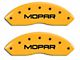 MGP Brake Caliper Covers with MOPAR Logo; Yellow; Front and Rear (03-06 Jeep Wrangler TJ w/ Rear Disc Brakes)