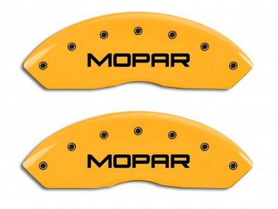 MGP Brake Caliper Covers with MOPAR Logo; Yellow; Front Only (97-06 Jeep Wrangler TJ)