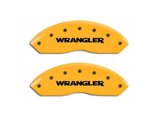 MGP Brake Caliper Covers with Jeep Wrangler Logo; Yellow; Front Only (97-06 Jeep Wrangler TJ)