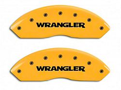 MGP Brake Caliper Covers with Jeep Wrangler Logo; Yellow; Front Only (97-06 Jeep Wrangler TJ)