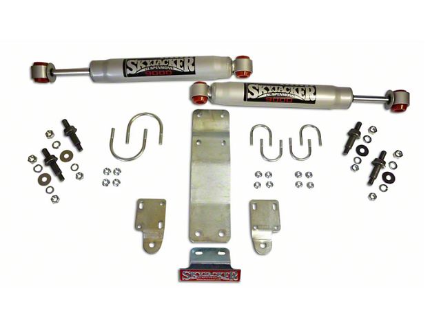 SkyJacker Standard Clearance 9000 Dual Steering Stabilizer Kit for OE Tie Rod Tube (07-18 Jeep Wrangler JK)