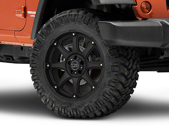 Black Rhino Glamis Matte Black Wheel; 20x9 (07-18 Jeep Wrangler JK)