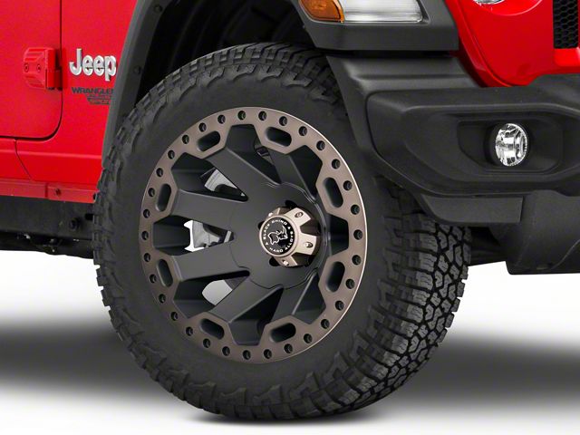 Black Rhino Warlord Matte Black with Machined Dark Tint Lip Wheel; 20x9 (18-24 Jeep Wrangler JL)