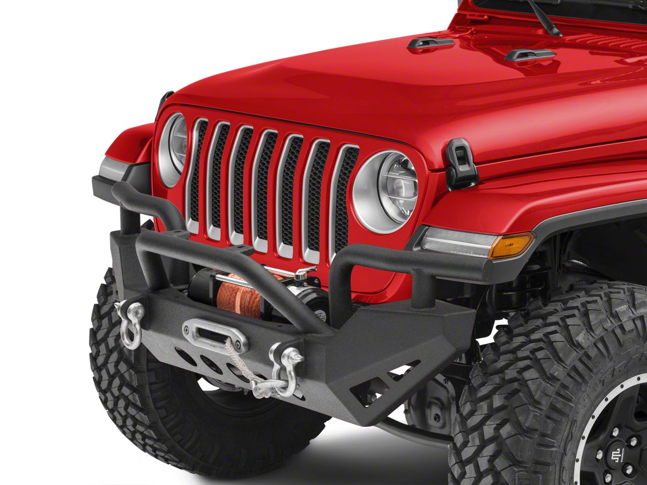 RedRock Jeep Wrangler Rock Crawler Full Width Winch Front Bumper ...