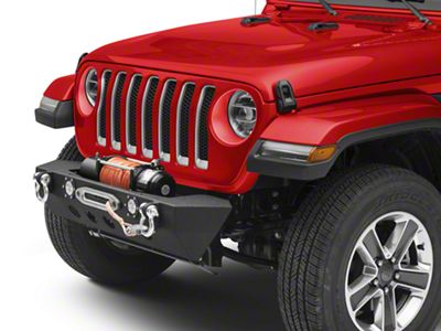RedRock Stubby Winch Front Bumper with LED Fog Lights (18-23 Jeep Wrangler JL)
