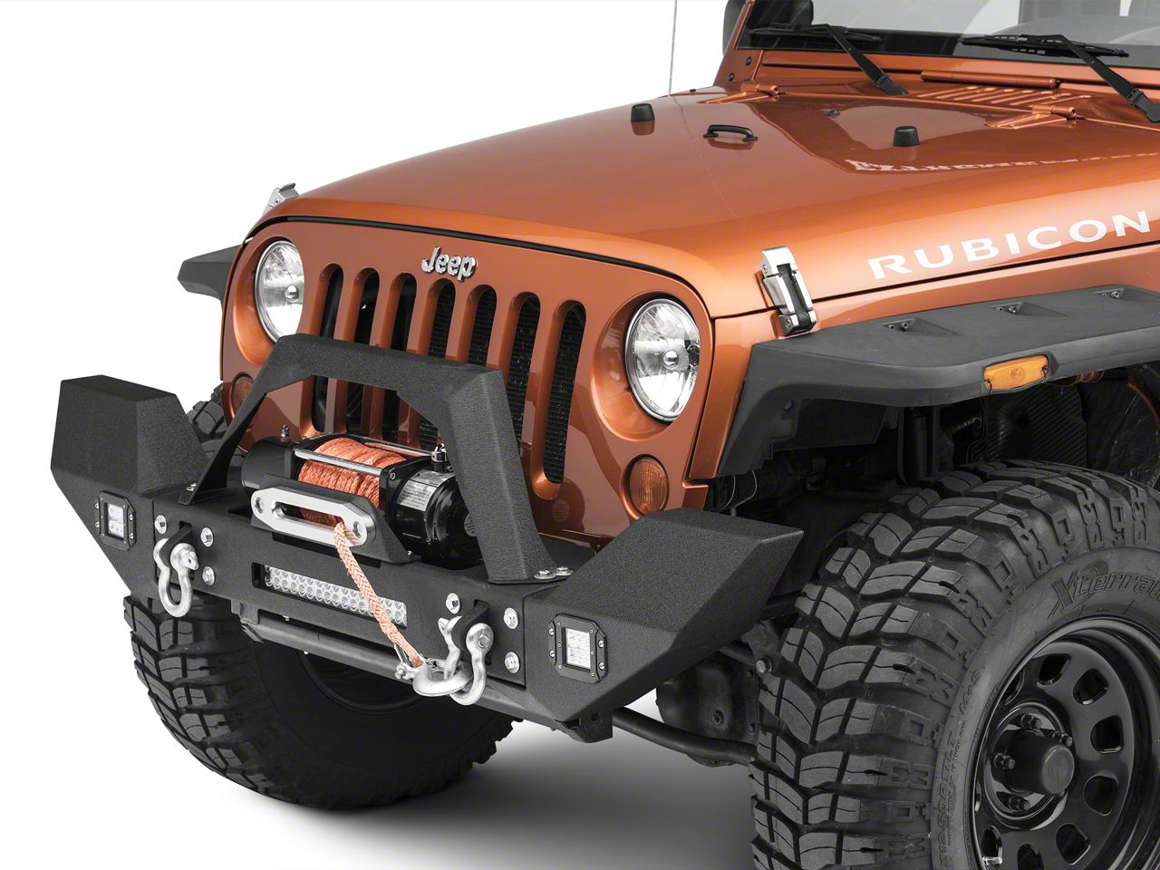 Redrock Jeep Wrangler Max-hd Full Width Winch Front Bumper With Fog 