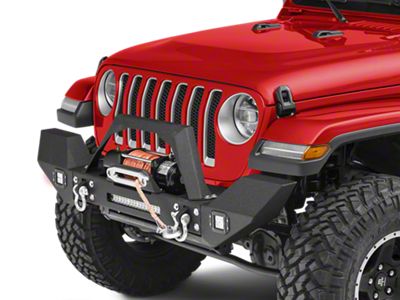 RedRock Max-HD Full Width Winch Front Bumper with Fog Lights and LED Light Bar (18-24 Jeep Wrangler JL)