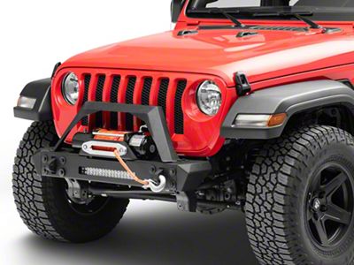 RedRock Max-HD Stubby Winch Front Bumper with LED Light Bar (18-23 Jeep Wrangler JL)