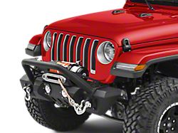 RedRock Stubby Winch Front Bumper with LED Fog Lights and Over-Rider Hoop (18-26 Jeep Wrangler JL)