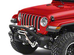 RedRock Stubby Winch Front Bumper with LED Fog Lights and Over-Rider Hoop (18-22 Jeep Wrangler JL)