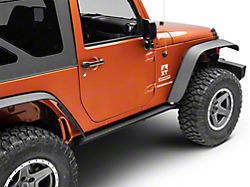 RedRock 4x4 HD Straight Rocker Steps; Textured Black (07-18 Jeep Wrangler JK 2-Door)