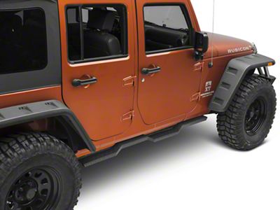 RedRock HD Rocker Steps; Textured Black (07-18 Jeep Wrangler JK 4-Door)