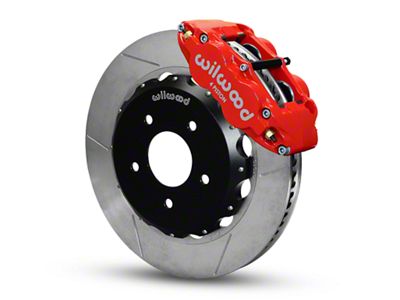 Wilwood Superlite 4R Front Big Brake Kit with Slotted Rotors; Red Calipers (07-18 Jeep Wrangler JK)