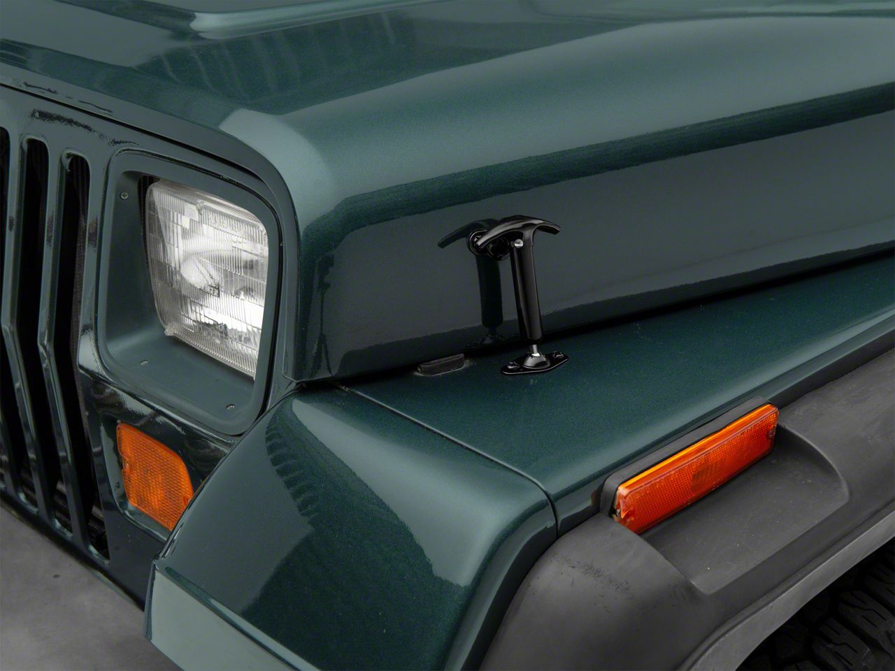 Smittybilt Jeep Wrangler Hood Catch Kit; Black 7601 (76-95 Jeep