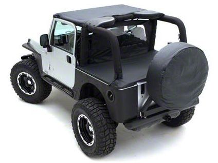Rugged Ridge Spare Tire Cover; Black Diamond; 33-Inch Tire Cover (66-18 Jeep  CJ5, CJ7, Wrangler YJ, TJ JK)
