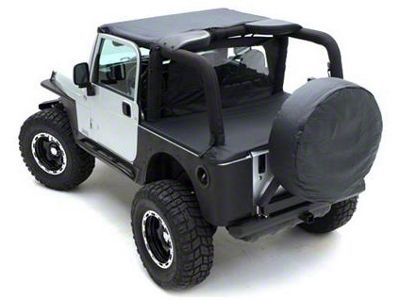 Smittybilt Spare Tire Cover; Denim Black; 36 to 37-Inch Tire Cover (66-18 Jeep CJ5, CJ7, Wrangler YJ, TJ & JK)