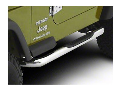 Smittybilt Jeep Wrangler 3 in. Sure Side Step Bars - Stainless Steel  JN460-S2S (97-06 Jeep Wrangler TJ, Excluding Unlimited)