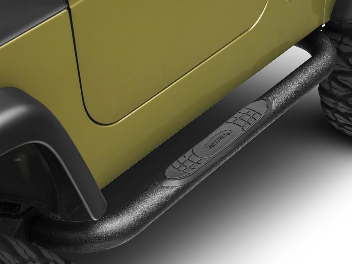 Smittybilt Jeep Wrangler 3 in. Sure Side Step Bars - Textured Black  JN460-S2T (97-06 Jeep Wrangler TJ, Excluding Unlimited)