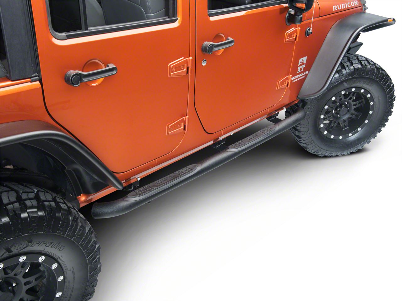 Smittybilt 3 Inch Sure Side Step Bars; Textured Black (07-18 Jeep Wrangler JK 4-Door)