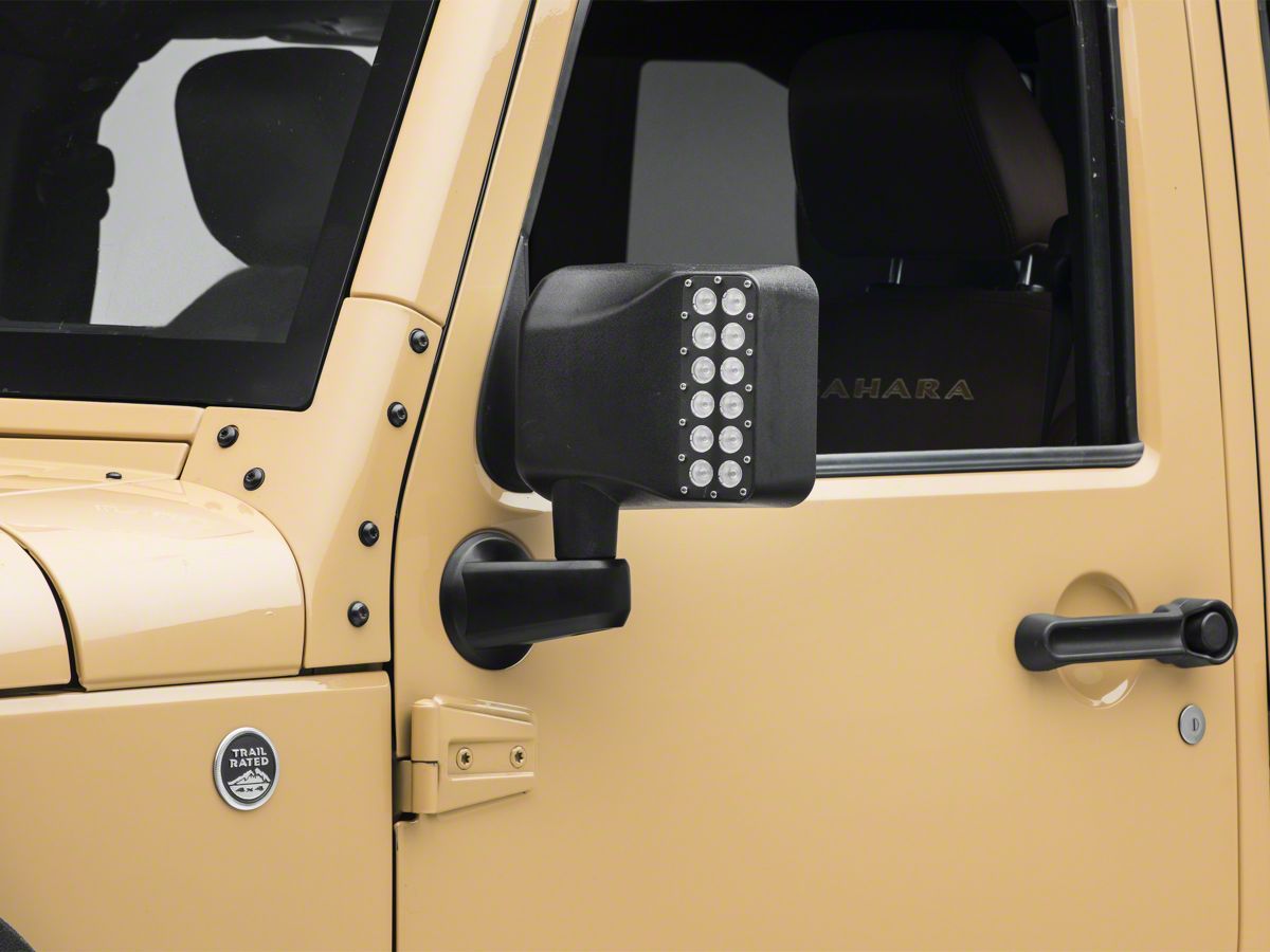 Raxiom Jeep Wrangler Off-Road LED Mirrors w/Turn Signals - Manual J116869 ( 07-18 Jeep Wrangler JK)