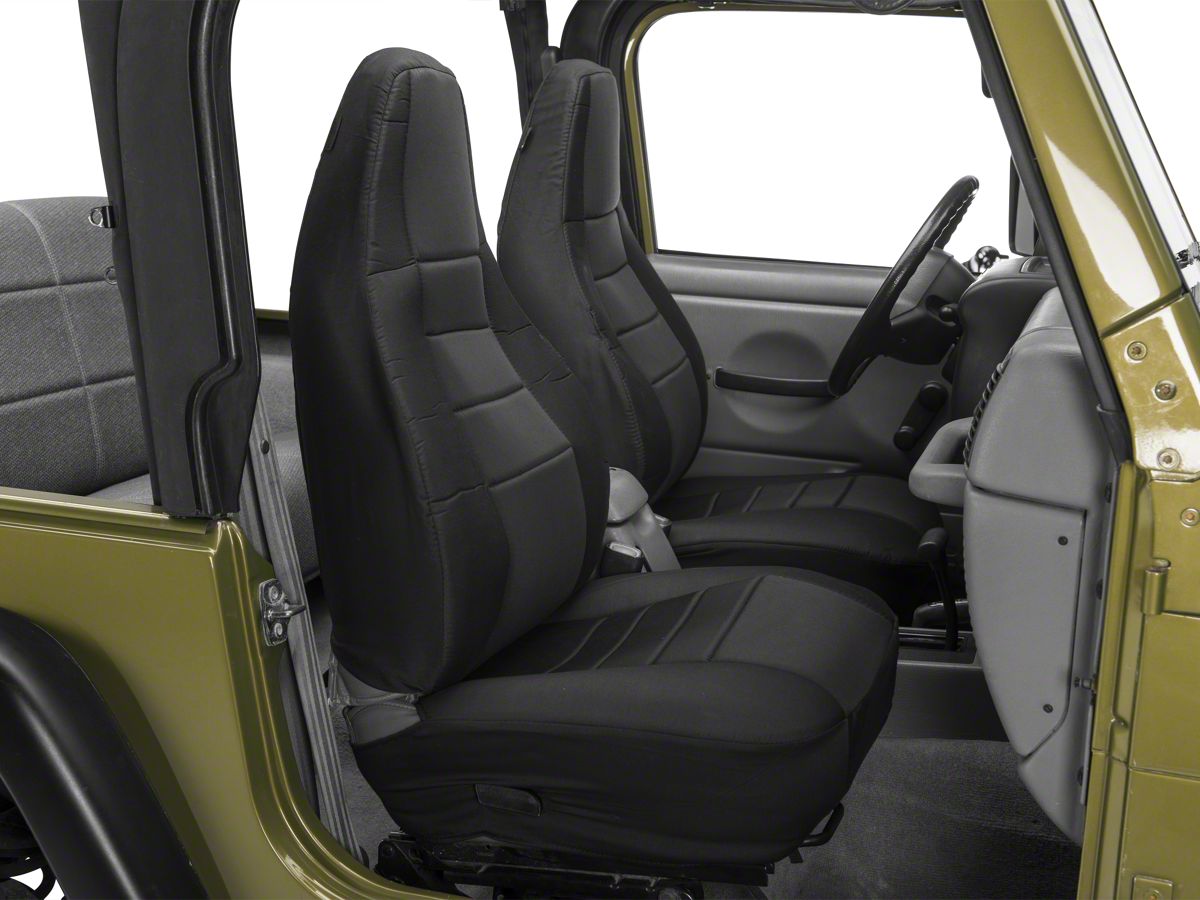 Rugged Ridge Jeep Wrangler Custom Fabric Front Seat Covers - Black   (97-02 Jeep Wrangler TJ)