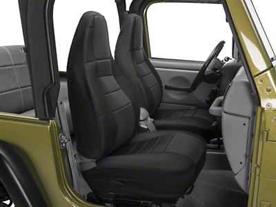 Rugged Ridge Jeep Wrangler Custom Fabric Front Seat Covers - Black   (97-02 Jeep Wrangler TJ)