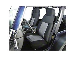 Rugged Ridge Fabric Front Seat Covers; Black/Gray (91-95 Jeep Wrangler YJ)