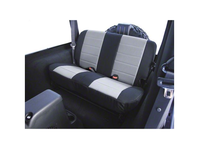 Rugged Ridge Fabric Rear Seat Cover; Black/Gray (87-95 Jeep Wrangler YJ)