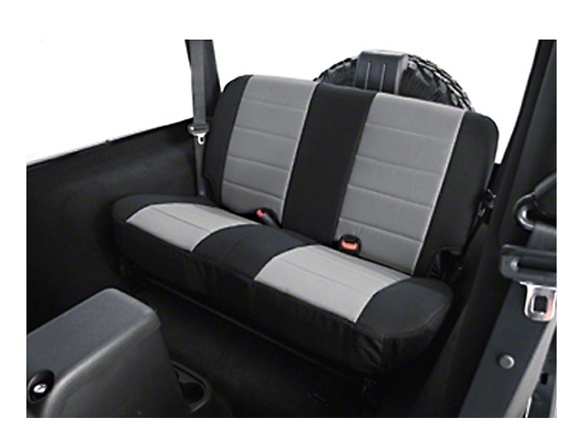 Rugged Ridge Fabric Rear Seat Cover; Black/Gray (97-02 Jeep Wrangler TJ)