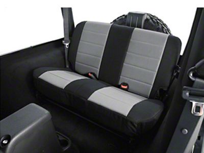 Rugged Ridge Fabric Rear Seat Cover; Black/Gray (97-02 Jeep Wrangler TJ)
