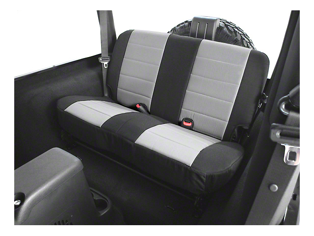 Rugged Ridge Fabric Rear Seat Cover; Black/Gray (03-06 Jeep Wrangler TJ)