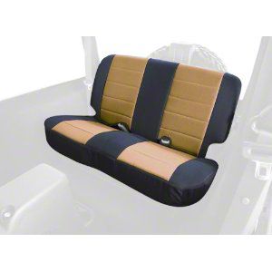 Rugged Ridge Jeep Wrangler Custom Fabric Rear Seat Cover Tan/Black
