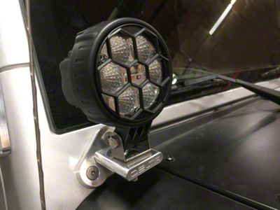 Delta Lights 450L Series Round LED Utility Lights with Windshield Mounting Brackets (07-18 Jeep Wrangler JK)