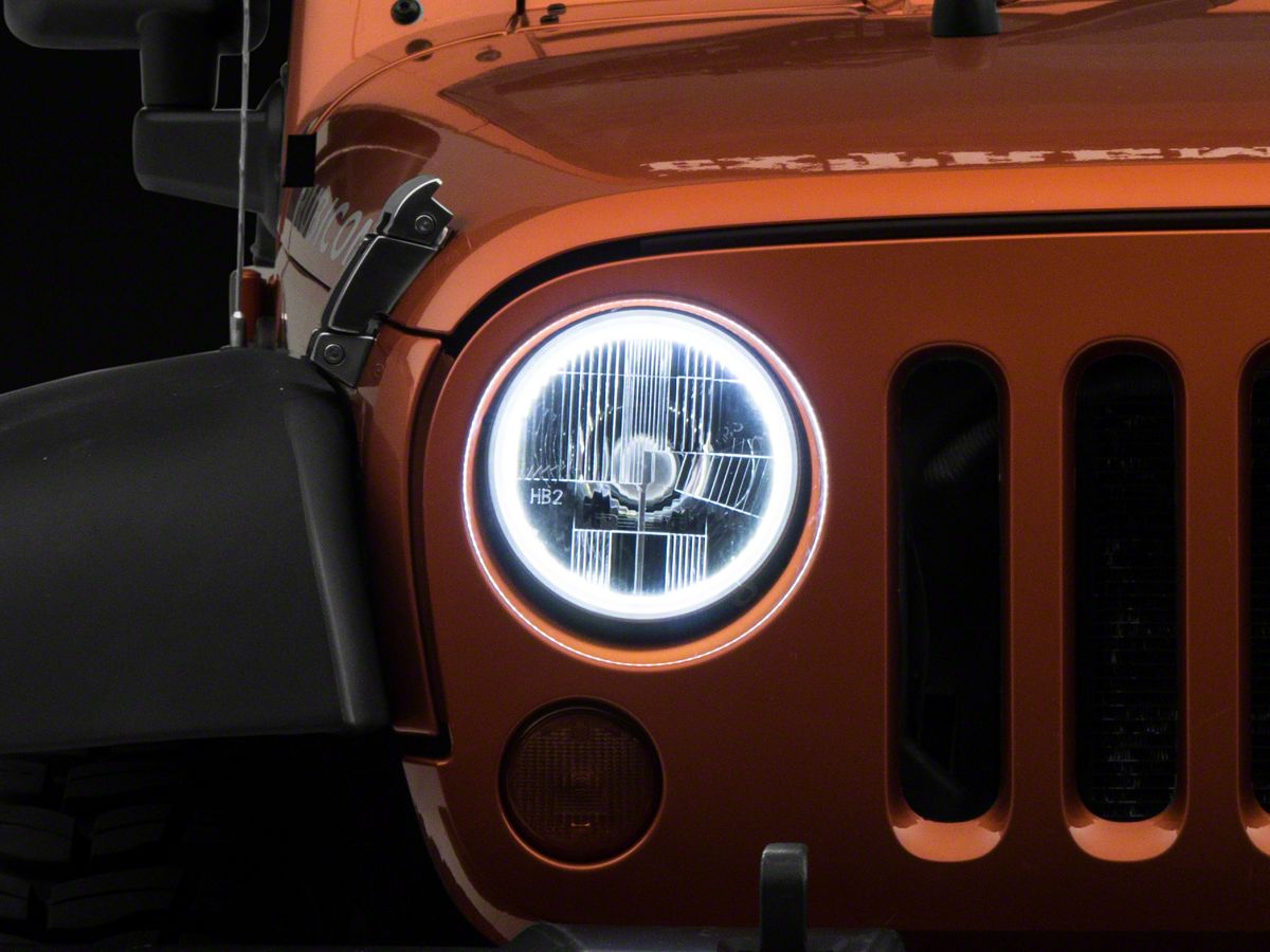 Delta Jeep Wrangler 7 in. . Headlights w/ Halos 01-1148-HIDH (07-18 Jeep  Wrangler JK)