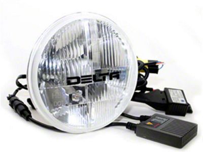 Delta Lights 7-Inch H.I.D. Headlights with City Light Kit; Chrome Housing; Clear Lens (97-06 Jeep Wrangler TJ)