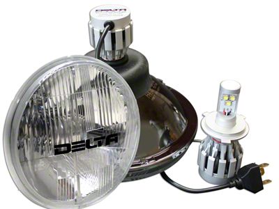 Delta Lights 7-Inch LED Headlights with LED Blinkers; Chrome Housing; Clear Lens (97-06 Jeep Wrangler TJ)