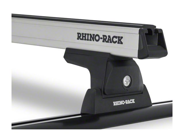 Rhino-Rack Heavy Duty RLT600 Trackmount 2-Bar Roof Rack; Silver (07-18 Jeep Wrangler JK 4-Door)