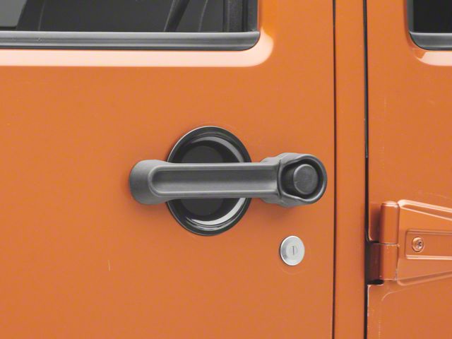 RedRock Door Handle Recess Guards; Gloss Black (07-18 Jeep Wrangler JK 4-Door)