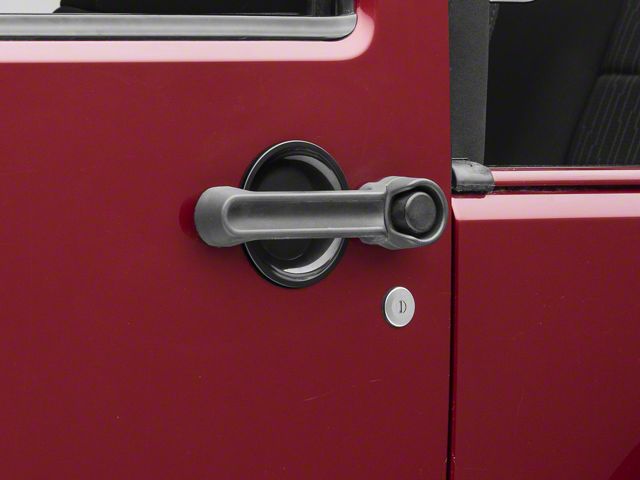 RedRock Door Handle Recess Guards; Gloss Black (07-18 Jeep Wrangler JK 2-Door)