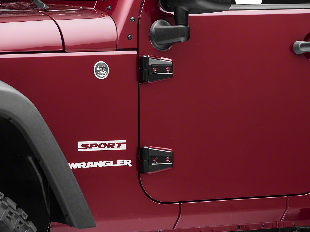 Redrock 4x4 Jeep Wrangler Door Hinge Covers Gloss Black J118417
