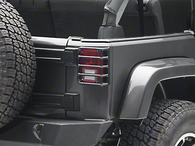 for Jeep Wrangler JK 2007-2018 Redrock 4x4 Wrap Around Tail Light Guard Stainless Steel 