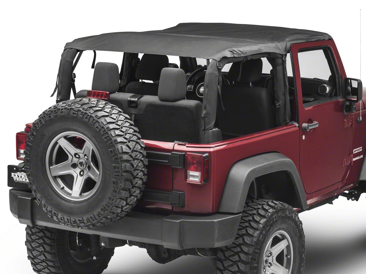 MasterTop Jeep Wrangler Bimini Top Plus; Black Diamond 14300335 (07-18 Jeep  Wrangler JK 2-Door) - Free Shipping