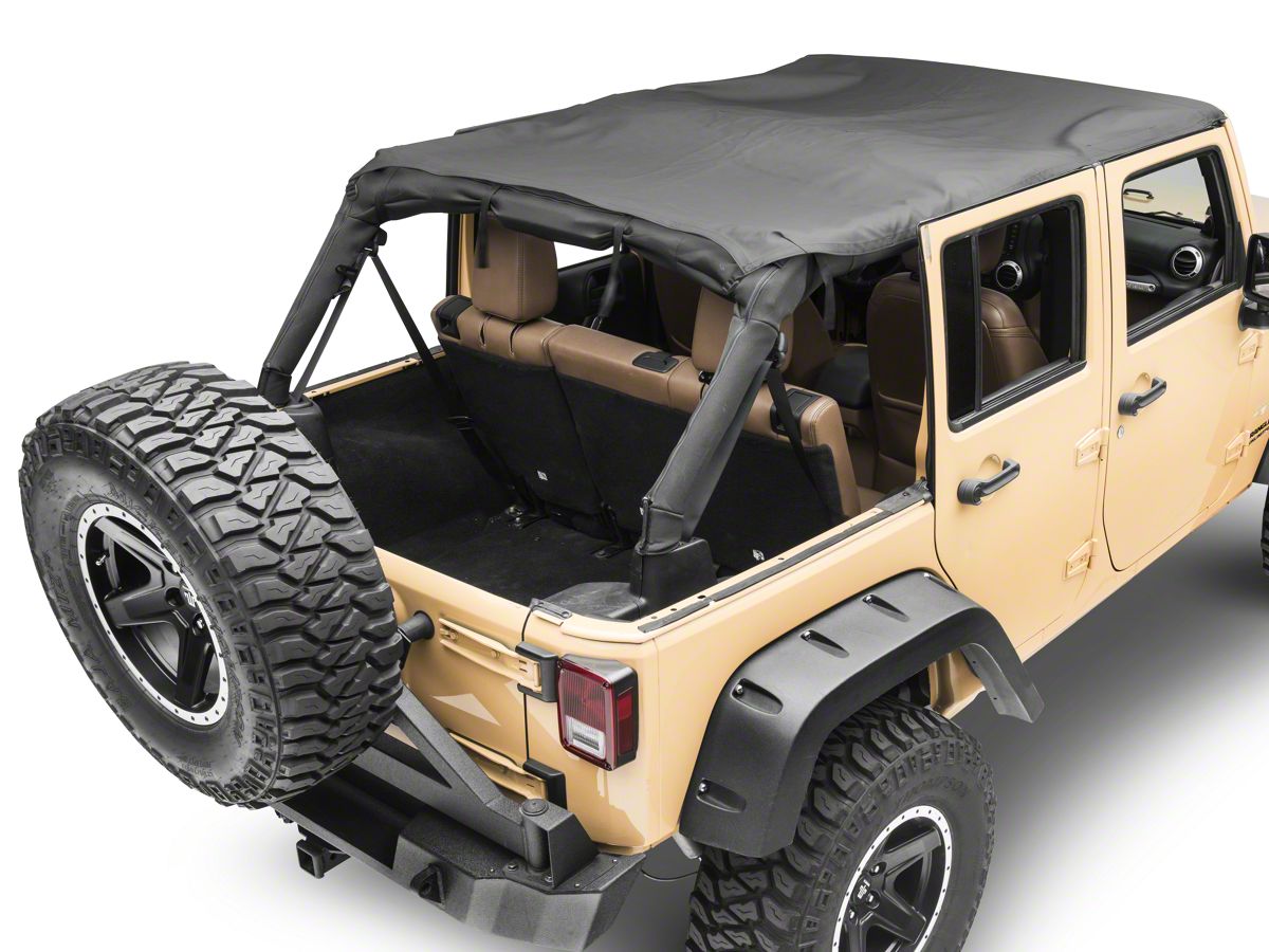 MasterTop Jeep Wrangler Bimini Top Plus; Black Diamond 14300435 (07-18 Jeep  Wrangler JK 4-Door) - Free Shipping