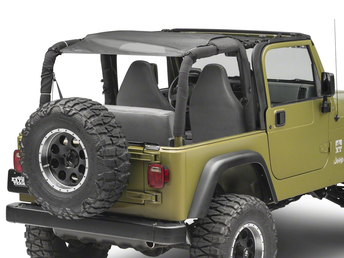 MasterTop Jeep Wrangler ShadeMaker Mesh Bimini Top Plus - Black 14220201  (92-06 Jeep Wrangler YJ & TJ)