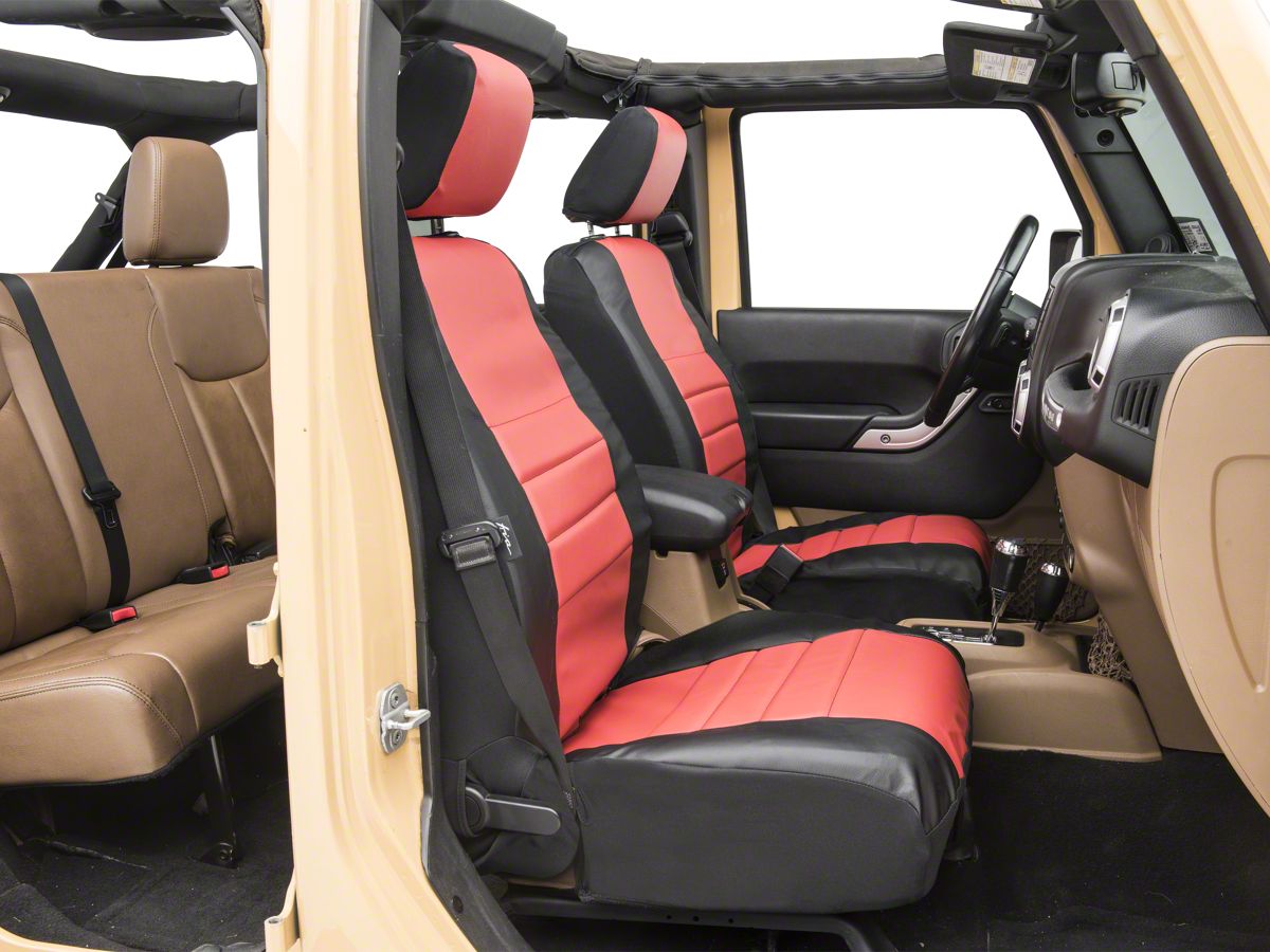 Fia Custom Fit Leatherlite Front Seat Covers Red 07 18 Jeep Wrangler Jk W O Side Airbags