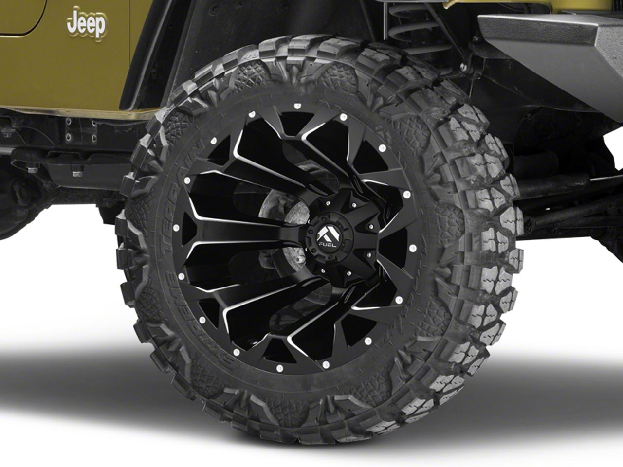 Fuel Wheels Jeep Wrangler Assault Satin Black Milled Wheel; 20x12